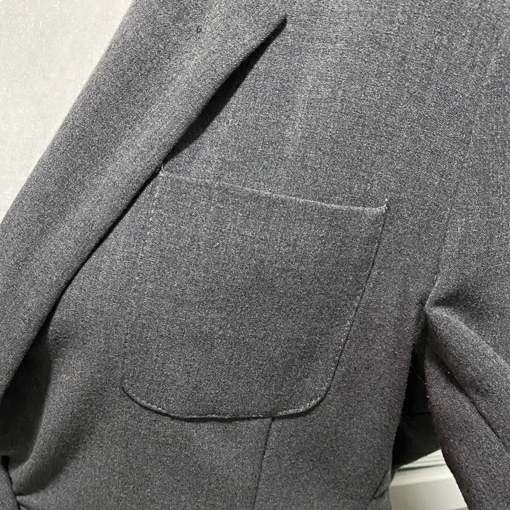 Gray Single Button Fitted Blazer Jacket Split Tail - Picture 11 of 17
